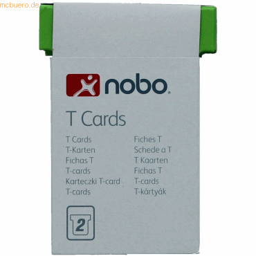 10 x Nobo T-Karte Gr. 2 VE=100 Stück Blisterverpackung grün von Nobo