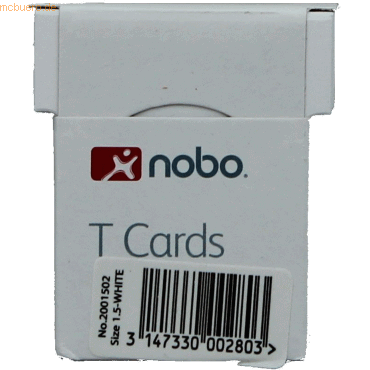 5 x Nobo T-Karte Gr. 1,5 VE=100 Stück weiß von Nobo