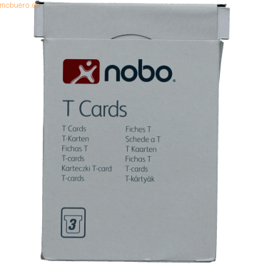 Nobo T-Karte Gr. 3 VE=100 Stück Blisterverpackung weiß von Nobo
