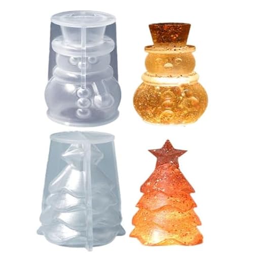 Christmas Silicone Moulds Casting Moulds Silicone Mould Candle Holder 3D Silicone Christmas Tree，Silicone Moulds Casting Moulds Christmas，Christmas DIY Silicone Candle Mould (Set of 2 C) von Nocyclonic