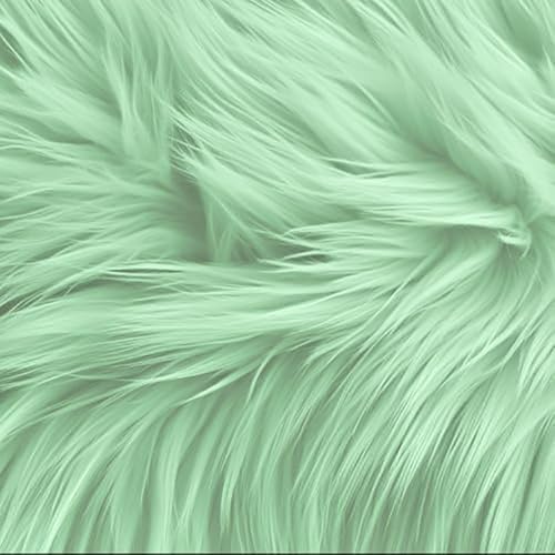 Nocyclonic 4 Piece Faux Fur Fabric 25 x 25 cm, Shaggy Fur Fabric Patches, Fur Fabric Cuts Fluffy, Faux Fur Fabric Square, Fur Patches, for Cosplay Costume Craft Supply Decoration (Fruchtgrün) von Nocyclonic