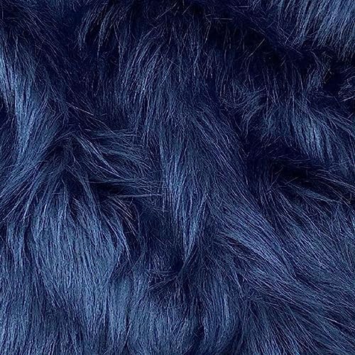 Nocyclonic 4 Piece Faux Fur Fabric 25 x 25 cm, Shaggy Fur Fabric Patches, Fur Fabric Cuts Fluffy, Faux Fur Fabric Square, Fur Patches, for Cosplay Costume Craft Supply Decoration (dunkelblau) von Nocyclonic