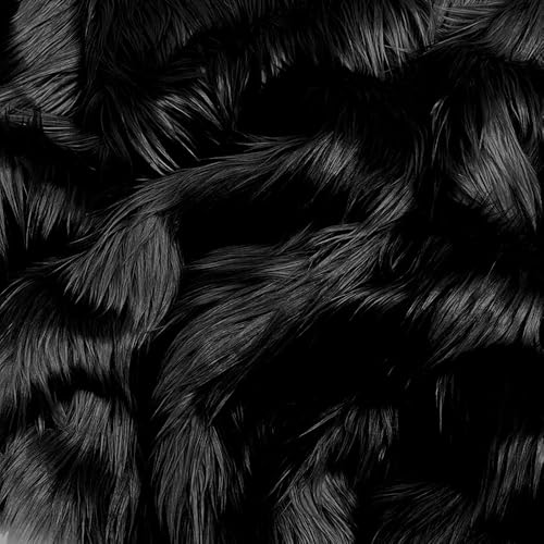 Nocyclonic 4 Piece Faux Fur Fabric 25 x 25 cm Fur Fabric Faux Fur Plush Fabric Faux Fur Square Patch Fur Craft Chair Cover Upholstery Costume Sew GNOME Christmas Decorations (schwarz) von Nocyclonic