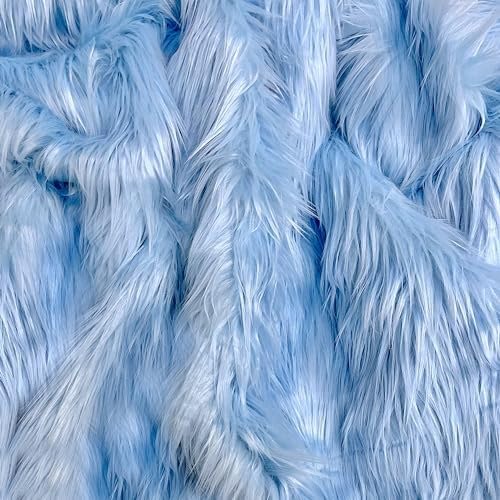 Nocyclonic 4 Piece Faux Fur Fabric 25 x 25 cm Fur Fabric Faux Fur Plush Fabric Faux Fur Square Patch for Faux Fur Crafts GNOME Costume Camera Floor Decoration Mat Faux Leather Fur Fabric (himmelblau) von Nocyclonic