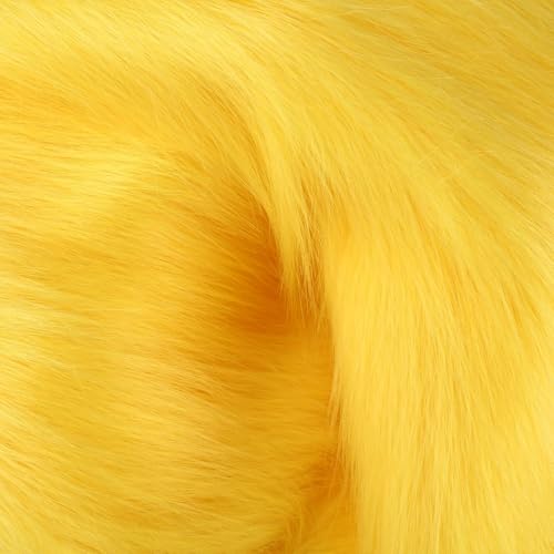 Nocyclonic 4 Piece Faux Fur Fabric 25 x 25 cm Fur Fabric Faux Fur Plush Fabric Faux Fur Square Patch for Faux for DIY Crafts Christmas Decorations (gelb) von Nocyclonic