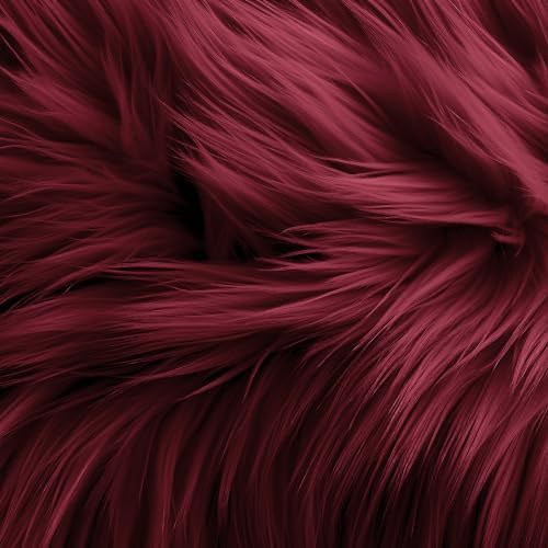 Nocyclonic 4 Piece Faux Fur Squares Fabric 25 x 25 cm Shaggy Fabric Cuts Fluffy Fur Square Patches Plush Rug Chair Cover Fur Craft Chair Cover Upholstery Costume Sew GNOME (Claret) von Nocyclonic