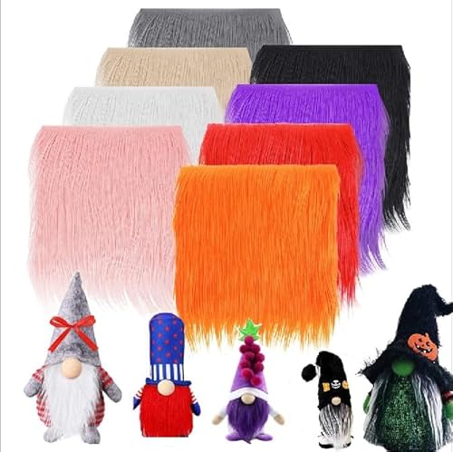 Nocyclonic 8 Pieces Faux Fur Fabric 25 x 25 cm Fur Fabric Faux Fur Plush Fabric Faux Fur Square Patch Fur Craft Chair Cover Upholstery Costume Sew GNOME Christmas Decorations (F) von Nocyclonic