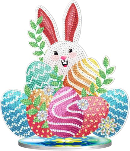 Nocyclonic Diamond Painting Rabbit, Easter DIY Diamond Painting Set, Craft Applique Mosaic Rabbit Easter Eggs Rhinestone Crystal Decoration Gift (M) von Nocyclonic