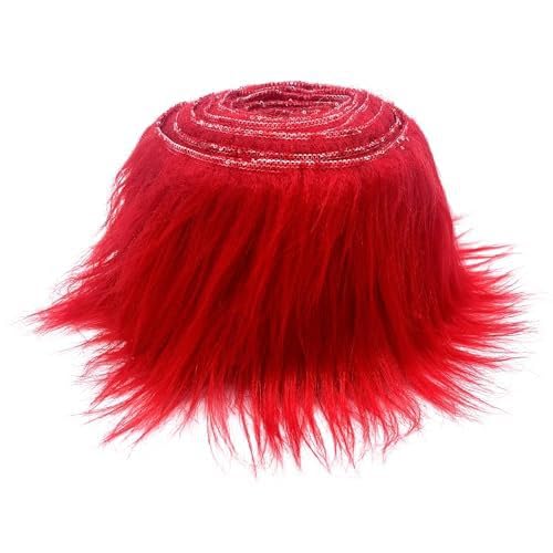 Nocyclonic Faux Pelz Trim,therian fur,Fuchs Pelz Stoff Shaggy Künstliche Streifen Ribbon Trim Für DIY Craft Kostüm Dekoration Urlaub Girlanden Party Decor Kostüm DIY (Big Red,1Stück) von Nocyclonic