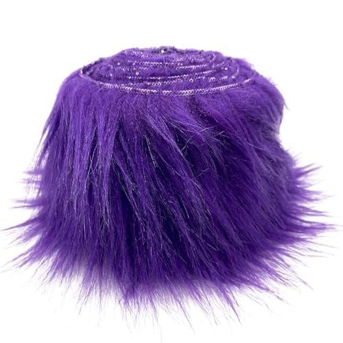 Nocyclonic Furry Faux Precut Strips 2x60 Zoll therian fur Kunstleder Plüsch Pelz Fell Stoff Fluffy Beard Santa Hair Dwarf DIY Dekoration Kunstfell Basteln Weihnachts (Lila,2Stück) von Nocyclonic