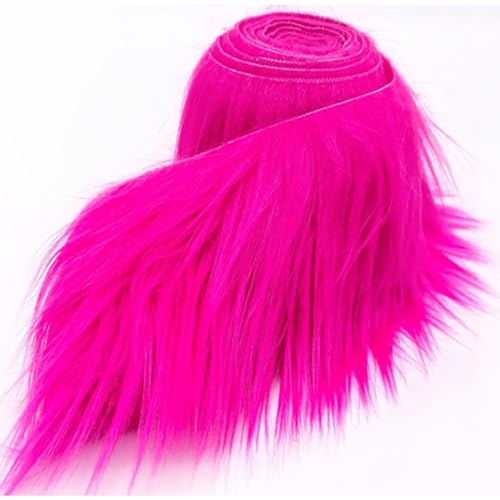 Nocyclonic Furry Faux Precut Strips 2x60 Zoll therian fur Kunstleder Plüsch Pelz Fell Stoff Fluffy Beard Santa Hair Dwarf DIY Dekoration Kunstfell Basteln Weihnachts (rosarot,2Stück) von Nocyclonic