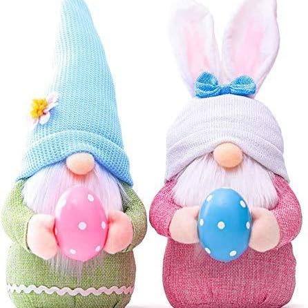 Nocyclonic Ostern Wichtel Puppen,Easter Rabbit Ears Dolls, Easter Spring GNOME, Ostern Tischdekoration Deko ， Gesichtslose Puppe Osterpuppe Dwarg Puppe Dekoration (C) von Nocyclonic