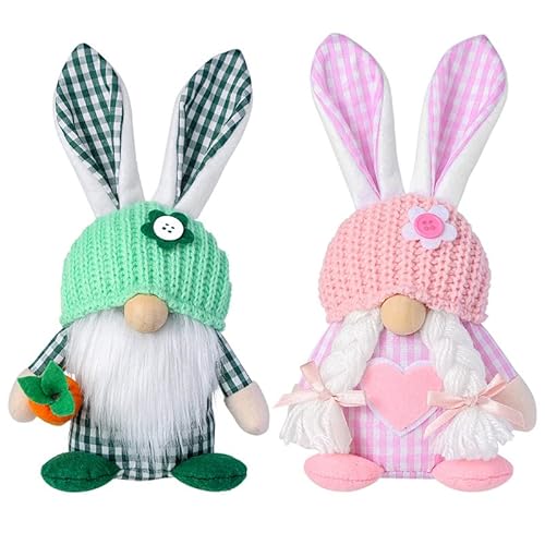 Nocyclonic Ostern Wichtel Puppen,Easter Rabbit Ears Dolls, Easter Spring GNOME, Ostern Tischdekoration Deko ， Gesichtslose Puppe Osterpuppe Dwarg Puppe Dekoration (F) von Nocyclonic