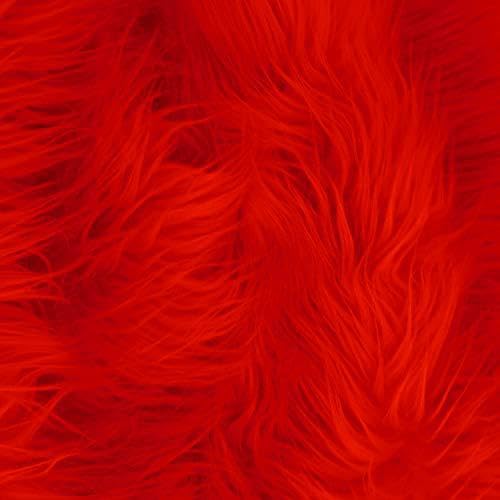 Nocyclonic Pack of 4 Faux Fur Fabric 25 x 25 cm, Shaggy Fur Fabric Patches, Fur Fabric Cuts Fluffy, Faux Fur Fabric Square, Fur Patches, for DIY Crafts, Christmas Decoration, Sewing (Big Red) von Nocyclonic