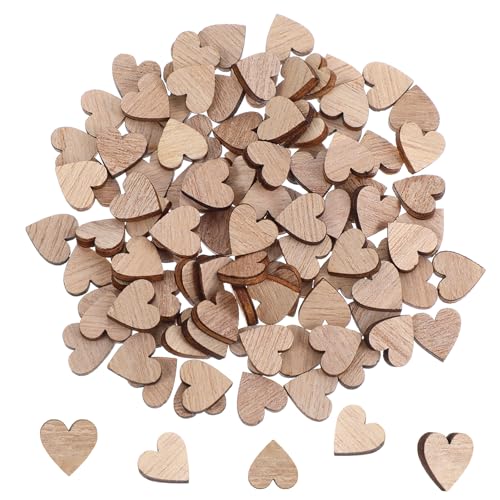 Nogeqi 100 Stück Kleinen Holzherzen Scheiben zum Beschriften, 12mm Holz Herzen Klein Deko, Wood Herz Verzierungen Diy Handgemachtes für Basteln Hochzeit für Tischdeko Bilderrahmen Diy Handwerk von Nogeqi