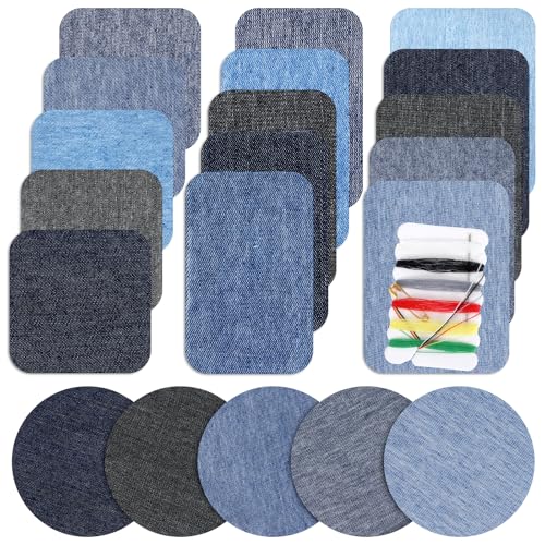 Nogeqi 20 Stück Jeans Flicken Zum Aufbügeln Innen Dauerhaft Aufbügelflicken Bügelflicken Jeans Stoffflicken zum Aufbügeln Jeans Patches für Jeans Kleidung Reparatur und Dekoration (Blau) von Nogeqi