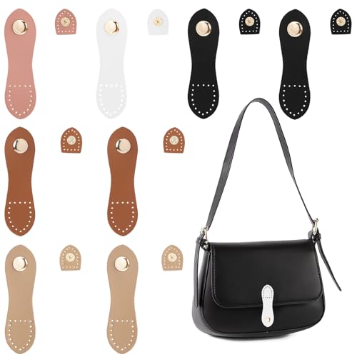 Nogeqi 8 Sätze Leder Schnappschnallen Tascheverschluss Für HäkelTasche Verschlüsse Für Tasche Lederlasche Für Geldbörse Zum Aufnähen Lederschnappen Für Diy Handtasche Umhängetasche von Nogeqi