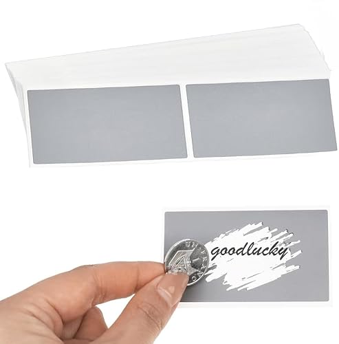 100 Stück Rubbelaufkleber, 41 x 72 mm, Rubbel Etiketten Silber Rubbellose Scratch Sticker Rubbellos Aufkleber Label Rubbellose Selber Machen Rubbelkarten von Nokwocy