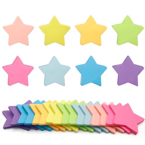 480 Blätter Haftnotizen Klebezettel,8 Farben Selbstklebende Haftnotizzettel,Farbig Pentagramm Sticky Notes,Haftnotizen Lustig für Planer Erinnerung Büro Zuhause Schule Zubehör(70 x 70 mm) von Nokwocy