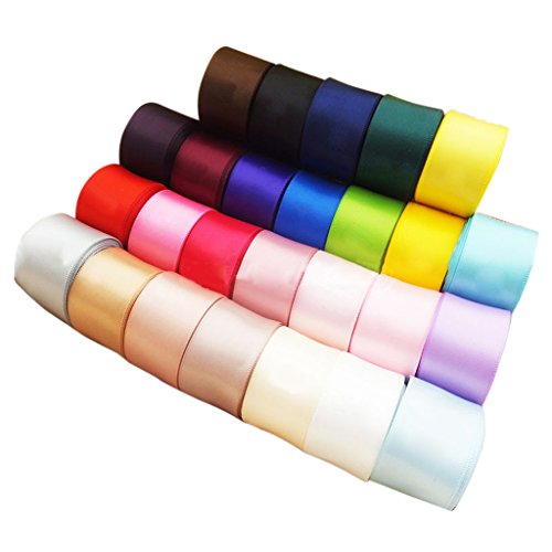 Non-brand 24Pcs Satinband Dekoband Geschenkband Schleifenband DIY Bunte Farbe 40mm von Non-brand