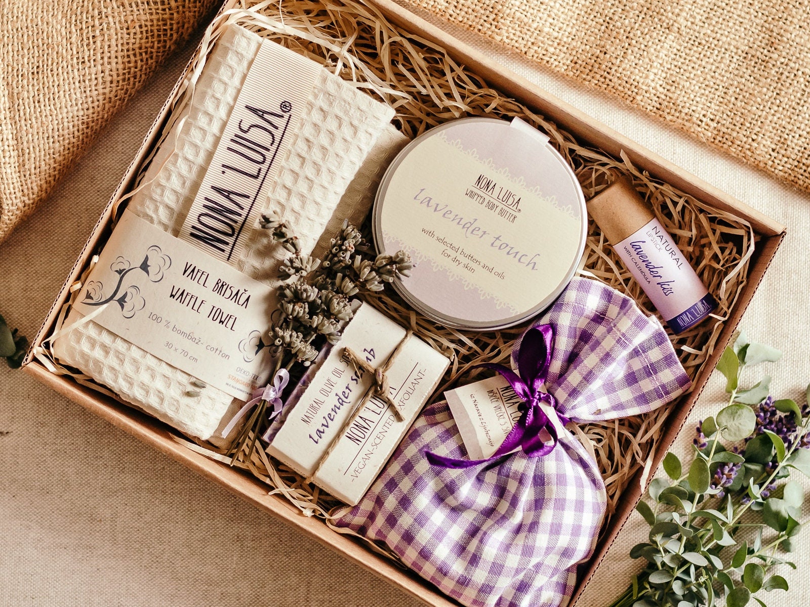 Lavendel-Hautpflege-Geschenkset | 100% Nachhaltig Von Nona Luisa Selbstpflege-Box Vielen Dank, Dass Sie Geschenkbox Herzlichen Glückwunsch Geschenk von NonaLuisa