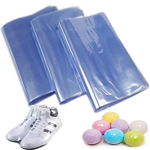 Schrumpffolie aus PVC, transparent, 35,1 x 45 cm, 40 Stück Schrumpffolie zum Verpacken von handgemachten Seifen, Schuhen, Kerzen, kleinen Geschenken, Bastelarbeiten von None Brand