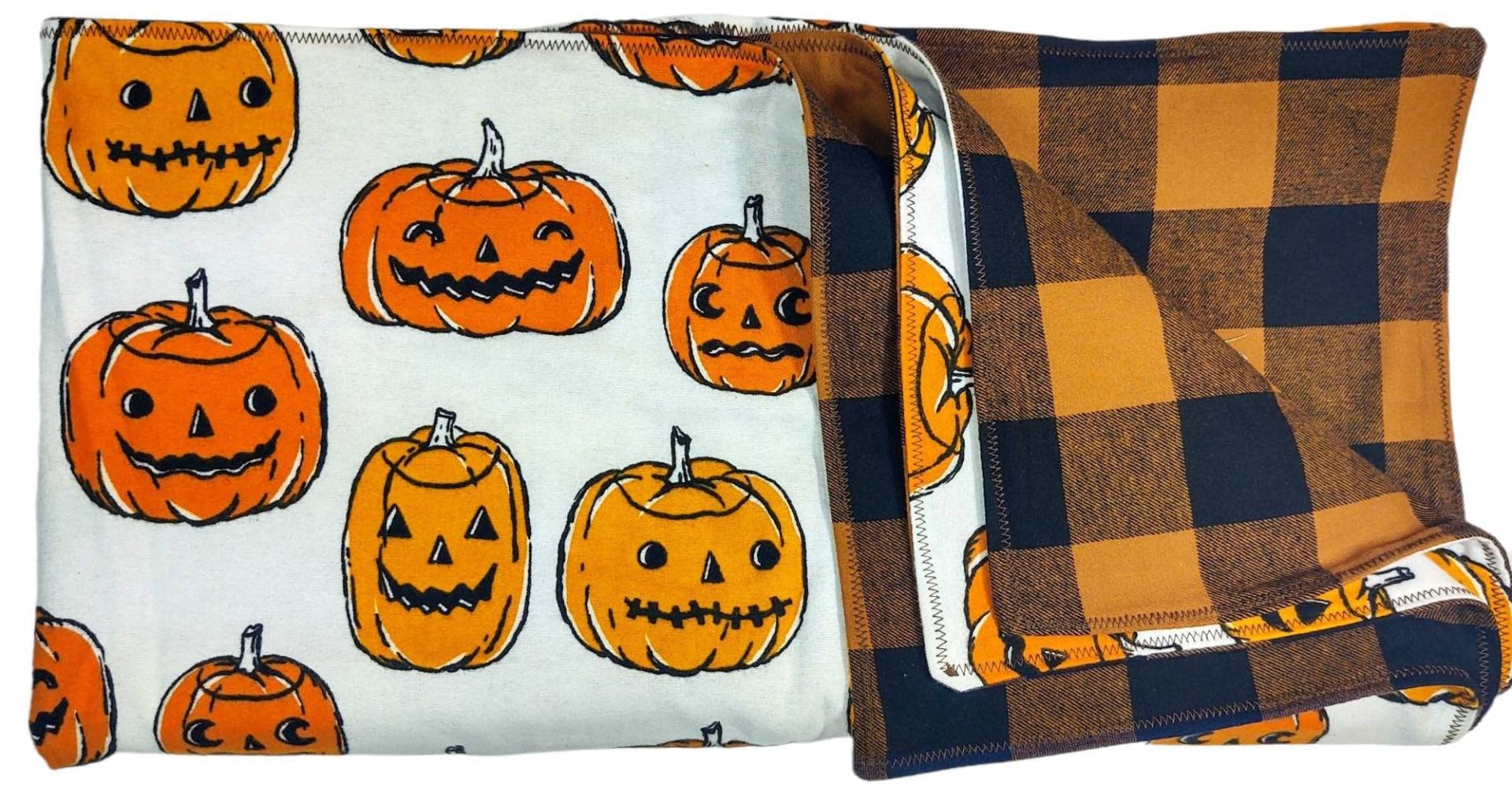 Halloween Kürbisse Decke. 40 " 40" Reversible Flanell Decken. Baby-Dusche-Geschenk. Säuglinge, Kleinkinder, Kinder von Nonnis4Seasons