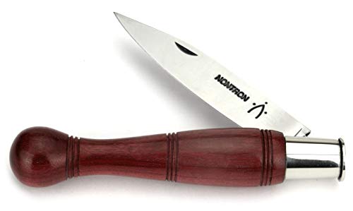 Nontron Messer - 12 cm - Griff Amaranth Holz - Klinge XC75 Carbonstahl - Taschenmesser Frankreich - Brotzeitmesser mit Klingenfixierung Ferrule von Nontron