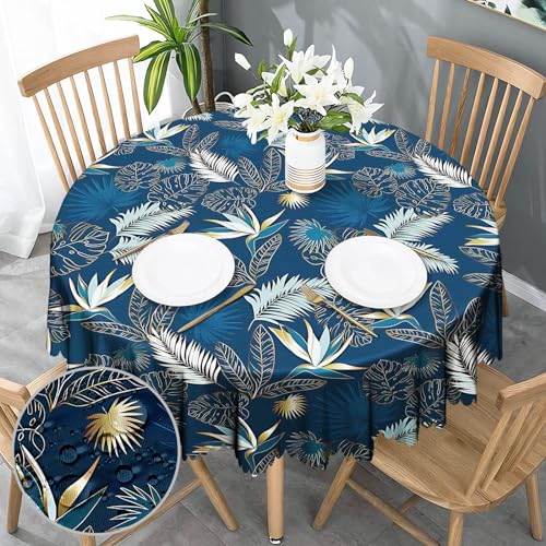 Tischdecke Rund 150 Hawaii Tischdecke Abwaschbar Wasserabweisend Gartentischdecke Wetterfest Tischdecke für Outdoor Polyester Dauerhaft Tischdecke für Küche Garten Café Picknick von Nookery