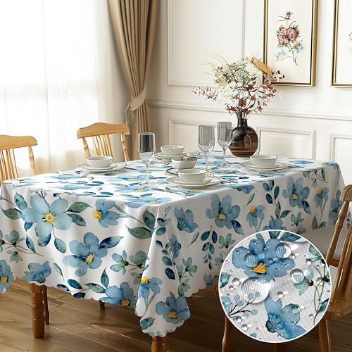 Tischdecke Rechteckig Abwaschbar Tischdecke Wetterfest Gartentischdecke Tischdecke Outdoor Polyester Florals Tischdecke für Küche Garten Café Esszimmer 110x140cm von Nookery