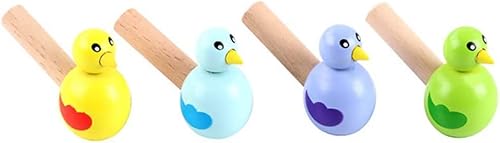 Norhogo 4 Stück Kinder Holz Vogelpfeife Kinder Pfeife Spielzeug Vogelwasserpfeife Vogel Pfeife Holzpfeifen Partytröten Gebläse Lustige Pfeife Fuer Kinder Kindergeburtstag Weihnachten (Zufällige Farbe) von Norhogo