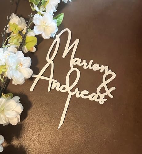 NoriKids Cake-Topper personalisiert & handgefertigt | Tortenstecker aus Acryl | Tortendeko Hochzeit | eure Namen als Namenszug | individuelle Hochzeitsdeko | personalisierte Geschenke von NoriKids