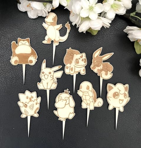 NoriKids Cupcake-Topper personalisiert & handgefertigt | Muffin-Stecker aus Holz | Muffin Deko Geburtstag | Muffin-Topper Motiv Taschenmonster | Geburtstagsdeko | personalisierte Geschenke von NoriKids