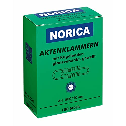 NORICA 2261 Büroklammern 50 mm verzinkt rund von NORICA