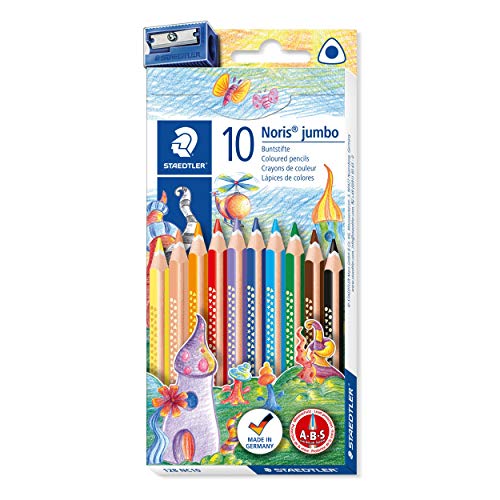 STAEDTLER Noris Club jumbo 128 NC10 Buntstifte, Set mit 10 brillanten Farben von Noris Club