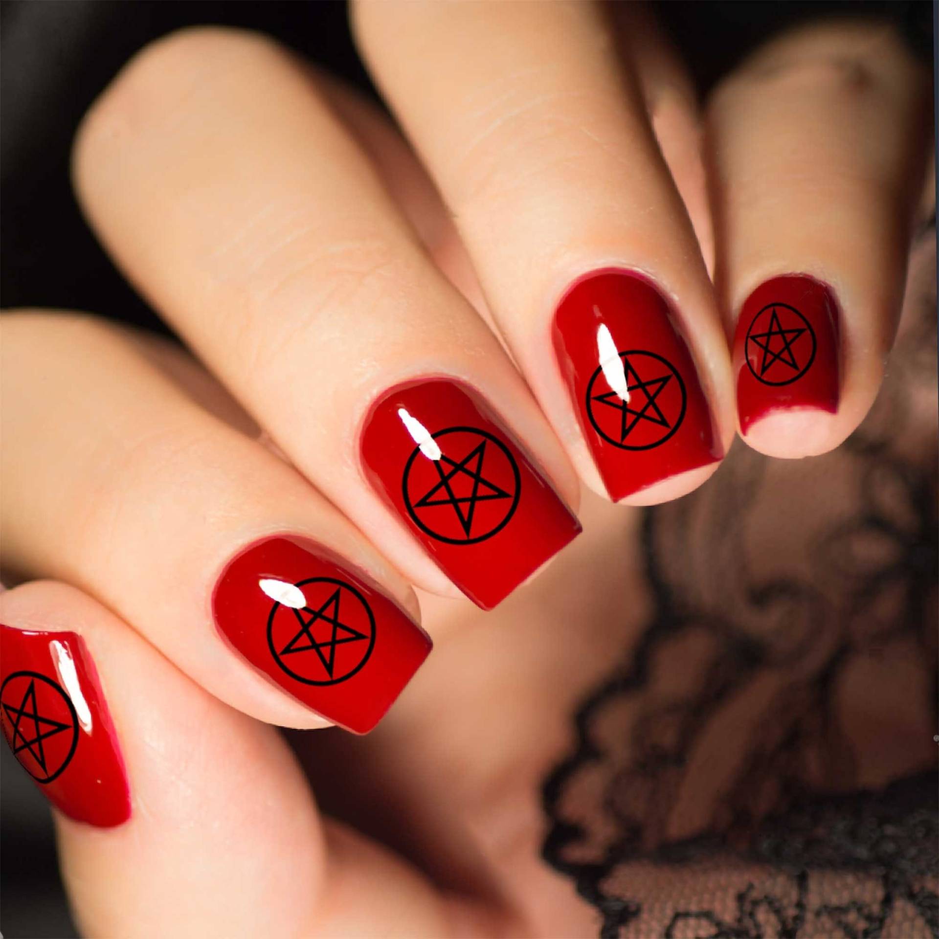 Pentacle Nagelabziehbilder | Megapack 66 Aufkleber Waterslide Wasserschiebefolie Schwarz Pentagramm Pentagram Wicca Symbole Nail Art Witchy Nails von NorthofSalem