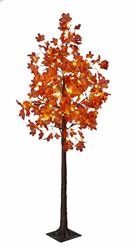 Northpoint LED Herbst Baum Herbstdeko Lichtbaum in Ahorn-Optik In- & Outdoor | 120 warmweiße LEDs | 180cm hoch | elastische Zweige | Timerfunktion | IP44 Spritzwassergeschützt von Northpoint