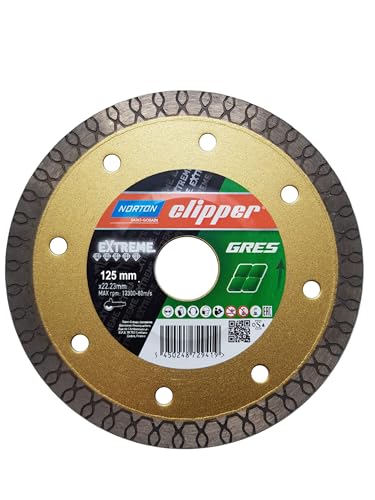 NORTON CLIPPER Diamantscheibe Extreme Gres - Ø 125 mm - Bohrung 22,23 mm - Segment (H/B) 10/1,2 mm | 70184602448 von Norton Clipper