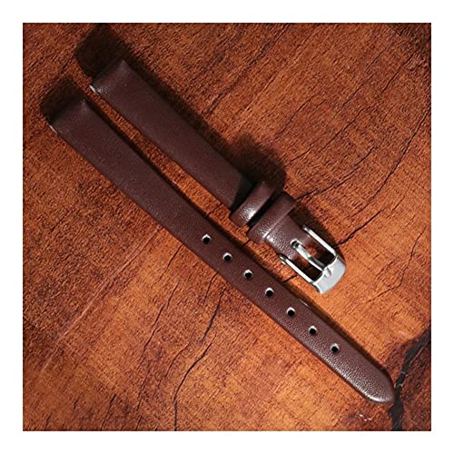 Nostalgie Uhrenarmband Ansehen Zubehör Gürtel Frauen Mädchen Armbands Lederband Uhrenarmband 8mm 10mm 12mm 14mm 16mm 18mm 20mm 22mm 24 Ersatz (Color : Brown, Größe : 12mm) von Nostalgie