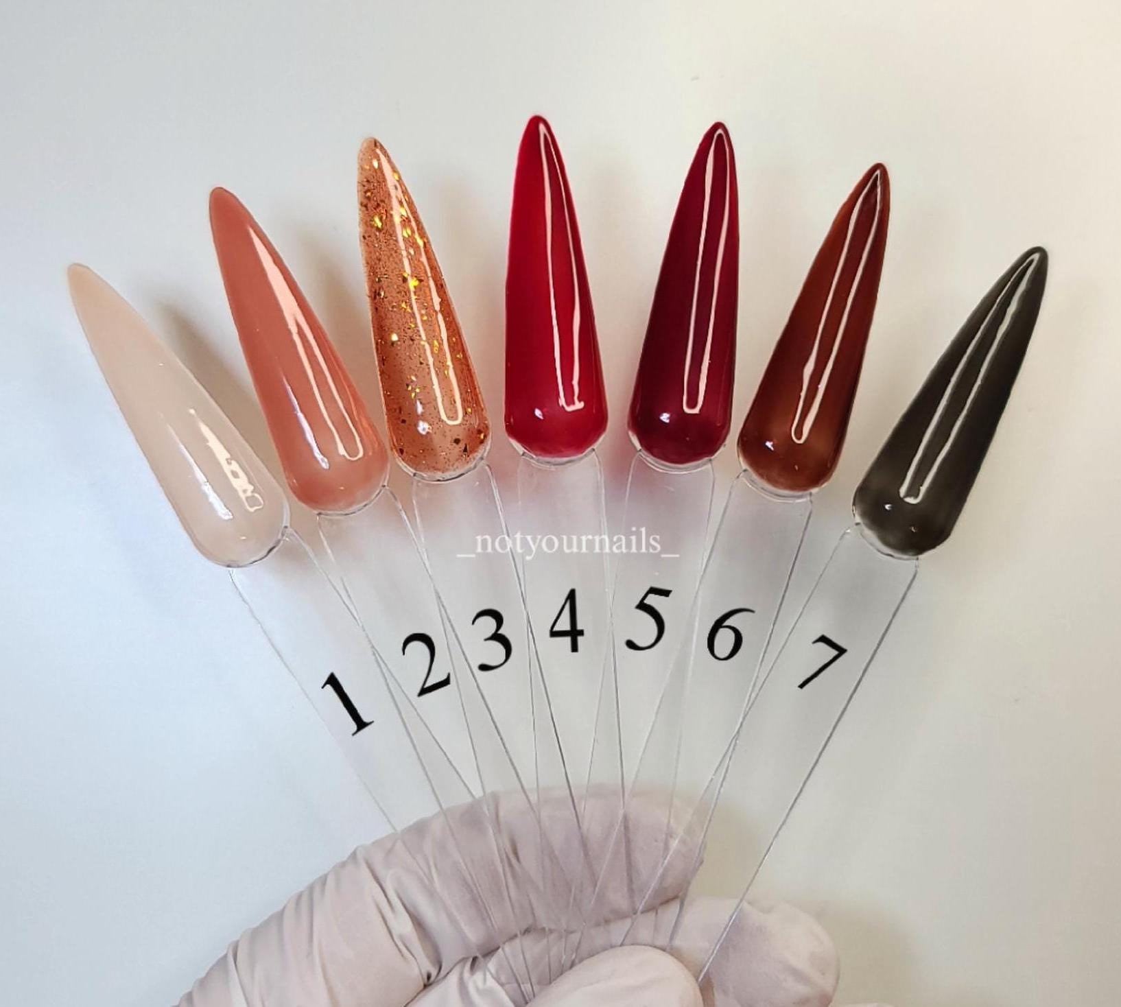 Handmade Jelly Autumn Fall Gel Press On Nails Set Different Colors von Notyournails