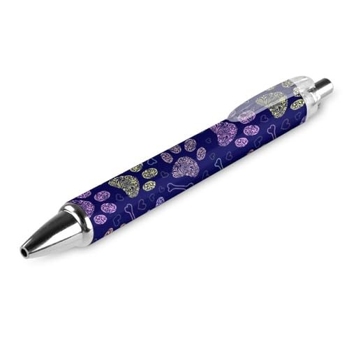 Novaj Kugelschreiber mit Blumenmotiv und Hundepfoten, einziehbar, hübscher Journaling-Stift, Kugelschreiber, Arbeitsstift, Büro-Stifte für Männer und Frauen, Bürobedarf, 1 Stück von Novaj