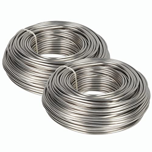 Novaliv 106 Meter Aluminiumdraht 3mm Silber, Basteldraht ideal als Biegedraht zum basteln, Vielseitig für DIY-Projekte und Dekorationen, 53m Rolle Dekodraht, Schmuckdraht, Blumendraht, Laternendraht von Novaliv