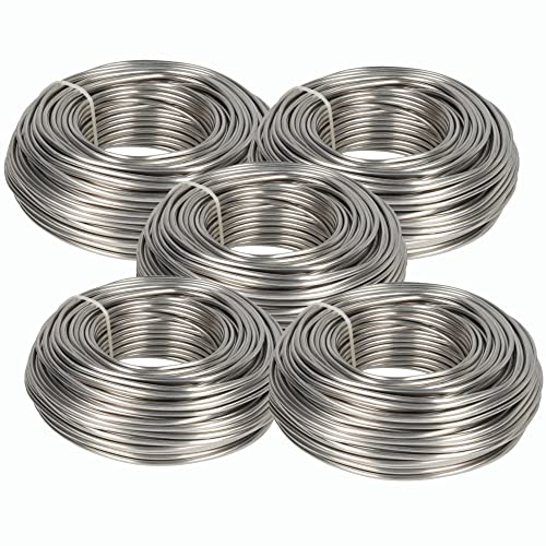 Novaliv 265 Meter Aluminiumdraht 3mm Silber, Basteldraht ideal als Biegedraht zum basteln, Vielseitig für DIY-Projekte und Dekorationen, 53m Rolle Dekodraht, Schmuckdraht, Blumendraht, Laternendraht von Novaliv