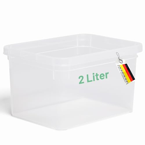 Novaliv Aufbewahrungsbox ohne Deckel klein 2 L transparente Nestbar stapelbare Plastikbox Kunststoff BPA-frei 18,5 x 13,5 x 10 cm von Novaliv