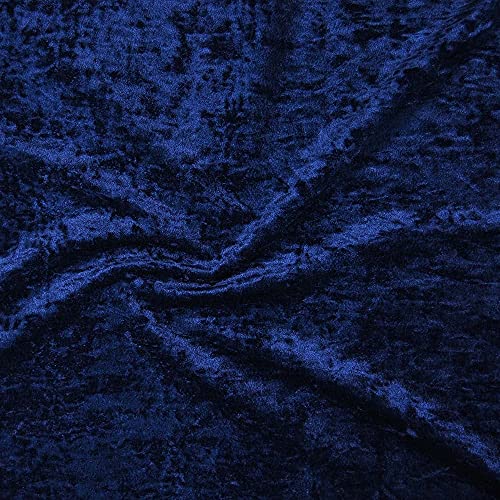 Novato Textiles Premium Pannesamt-Material, Stretch-Velours, Glitzer, 150 cm breit, vorgeschnitten, Marineblau, 1 m von Novato