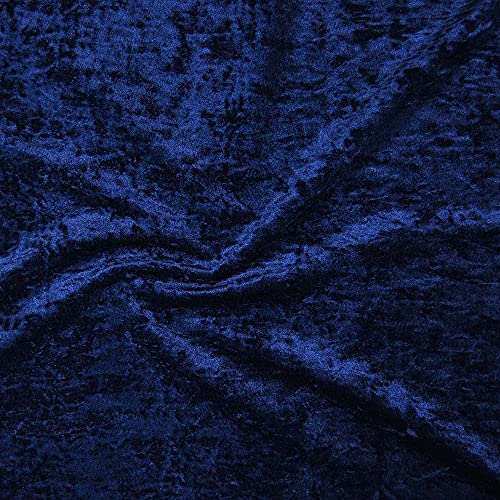 Novato Textiles Premium Pannesamt-Stretch-Velours-Stoff, Glitzer, 150 cm breit, Marineblau, 2 m von Novato