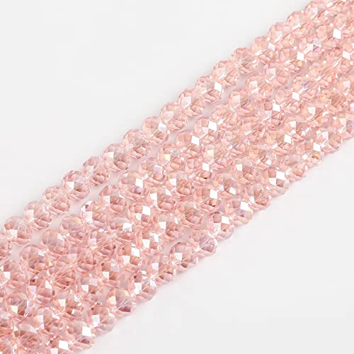 Novborcz 4 mm, rosa AB-Rondelle-Glasperlen für die Schmuckherstellung, 1200 Stück, facettierte Briolette-Form, Kristall-Abstandshalter-Perlen, Zubehör für Armbänder, Halsketten für den Großhandel von Novborcz