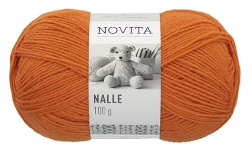 Novita Garn Nalle 650 Schneckling - Orange, 100g, 260m/100g, 80% Schurwolle, 20% Polyamid von Novita