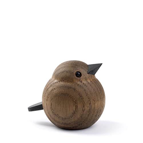 Novoform Design - Baby Sparrow - Dekofigur, Holzfigur - Spatz - Eichenholz, gebeizt - Maße (LxBxH): 6,8 x 5,5 x 6 cm von Novoform