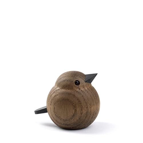 Novoform - Design Dekofigur - Dekovogel - Mini Sparrow - Spatz - Eiche gebeizt - Farbe: Natur - 5 x 4,8 x 5,8 cm von Novoform